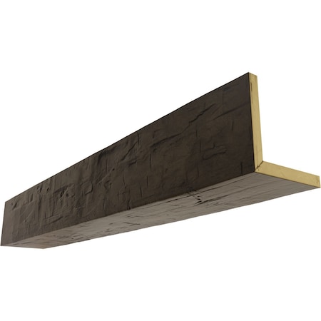 2-Sided (L-beam) Hand Hewn Endurathane Faux Wood Ceiling Beam, Premium Walnut, 8W X 12H  X 8'L